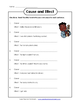 Write the Effect Cause Effect Fact Opinion Worksheet