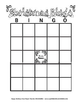 Christmas Bingo Worksheet