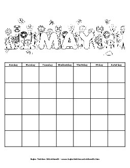 May Calendar Calendars Worksheet