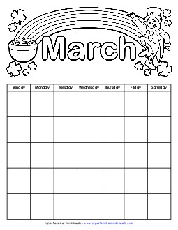 March Calendar Calendars Worksheet