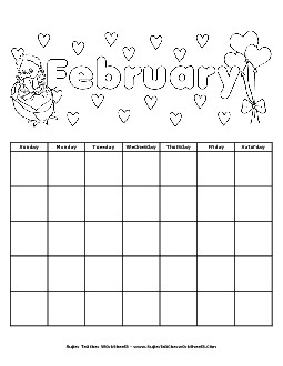 February Calendar Free Calendars Worksheet