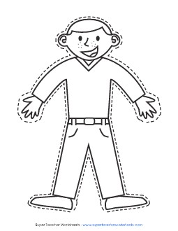 Flat Stanley Cut-Out Template Books Worksheet