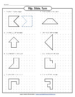 Drawing - Flips, Slides, Turns Geometry Worksheet