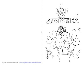 Card: Love My Stepfather Fathers Day Worksheet