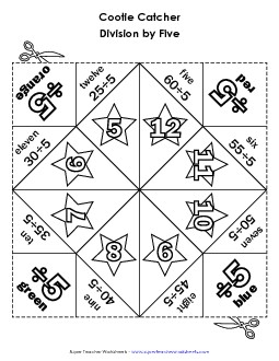 Divide by FIVE Division Worksheet