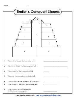 Congruent-Similar Picture Geometry Worksheet