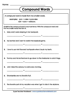 Compound Words 2 Worksheet