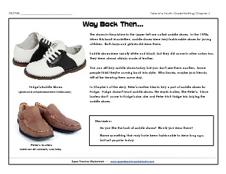 Back Then: Saddle Shoes Worksheet