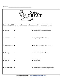 Nate the Great: Character Match Books Worksheet