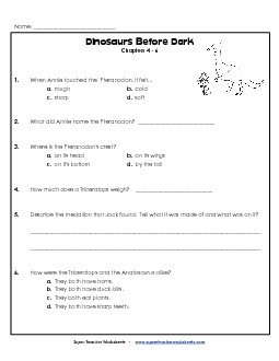 Questions for Chapters 4-6 Books Worksheet