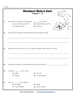 Questions for Chapters 7-10 Books Worksheet