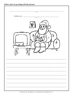 Writing - Santa Video Games Writing Storypics Worksheet