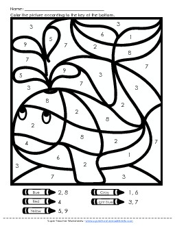 Color-by-Number - Whale Counting Worksheet