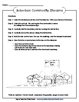 Suburban Diarama Communities Worksheet