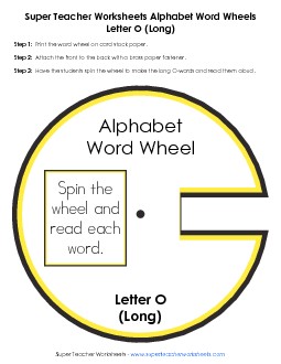 Long O -  Word Wheel Word Wheels Worksheet