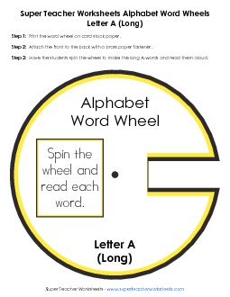 Long A -  Word Wheel Word Wheels Worksheet