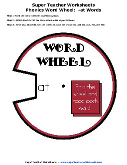 -at Word Wheel Phonics Worksheet