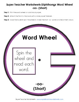 Short OO -  Word Wheel Word Wheels Worksheet