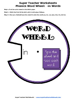 -in Word Wheel Phonics Worksheet