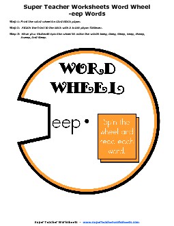 -eep Word Wheel Phonics Worksheet