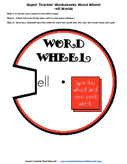 -ell Word Wheel Phonics Worksheet