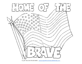 Home of the Brave Coloring Pages Worksheet