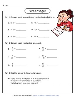 Percentages Worksheet Free Percents Worksheet