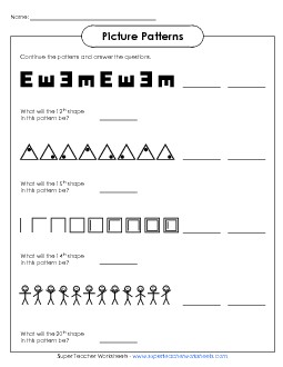 More Intermediate Picture Patterns Worksheet