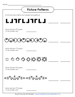 Picture Patterns (Advanced) Worksheet