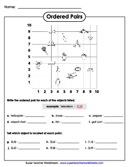 Ordered PairsÂ  - Icons Free Geometry Worksheet