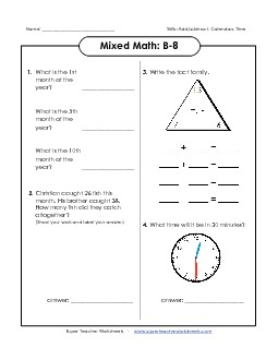 Mixed Math: B8 Word Problems Worksheet