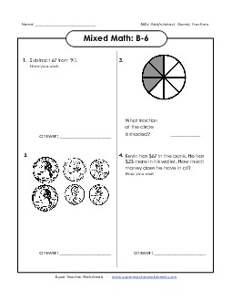 Mixed Math: B6 Word Problems Worksheet