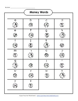 Money Words Game - 2 Counting Money Worksheet