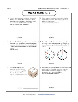 Mixed Math: C7 Word Problems Worksheet