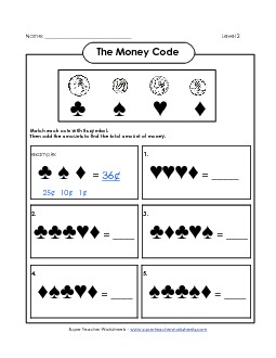 The Money Code Counting Money Worksheet