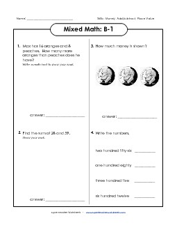 Mixed Math: B1 Free Word Problems Worksheet