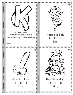 Letter K Mini-Book Minibooks Worksheet