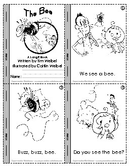 Long E Mini-Book : Buzz, Buzz, Bee Minibooks Worksheet