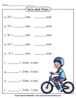 Tens and Ones Free Place Value Worksheet