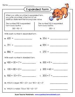 Expanded Form: Hundreds Place Value Worksheet