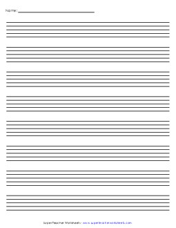 Staff Paper (No Clef - Smaller) Music Worksheet