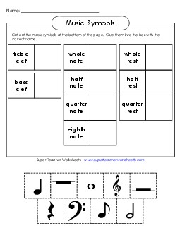 Music Cut-and-Glue (Basic) Free Worksheet