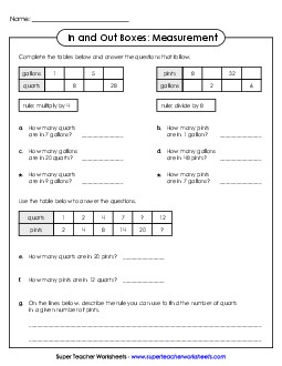 In-Out Boxes: Capacity In Out Worksheet