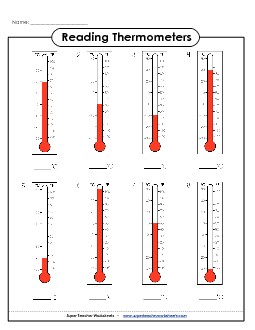 Celsius (Basic) Measurement Worksheet