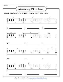 Measuring - Quarter Inch Line Segments Measurement Worksheet