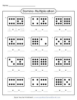 Domino Multiplication Worksheet