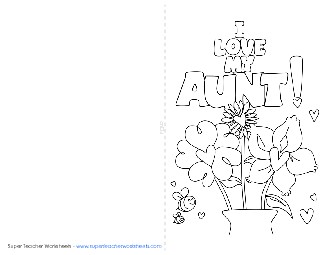 Card: Aunt Flower Bouquet Free Mothers Day Worksheet