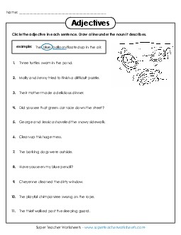 Adjectives Arrows Worksheet Worksheet