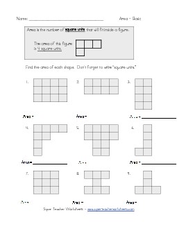 Area: Non-Standard Units #2 Geometry Worksheet