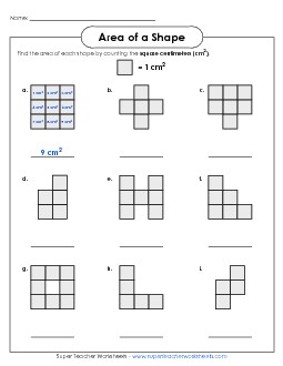 Area: Non-Standard Units #1 Free Geometry Worksheet